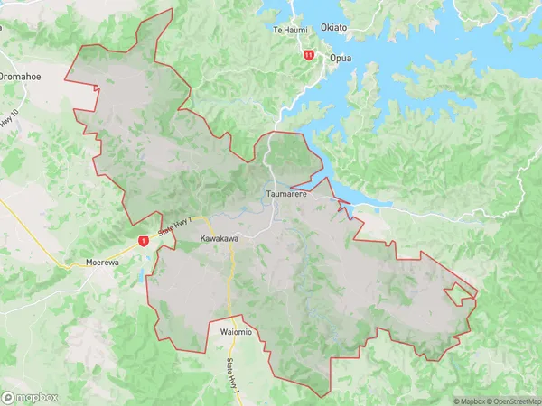 Kawakawa, Northland Polygon Area Map