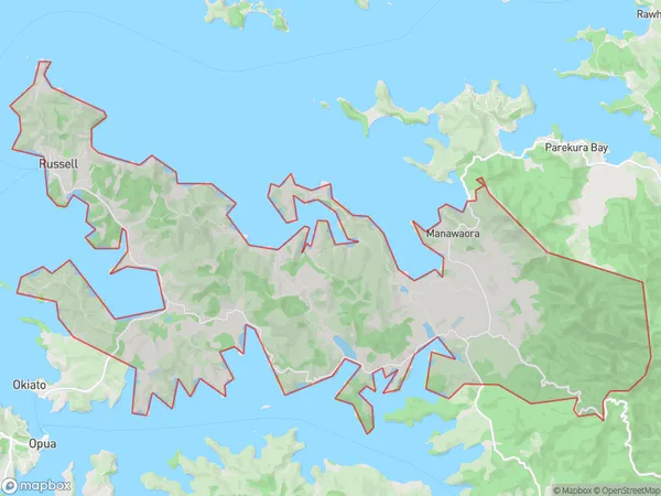 Russell, Northland Polygon Area Map