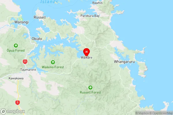 Waikare,Northland Region Map