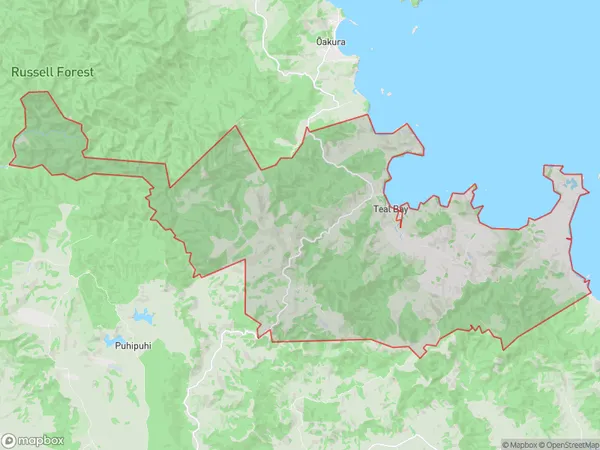 Helena Bay, Northland Polygon Area Map