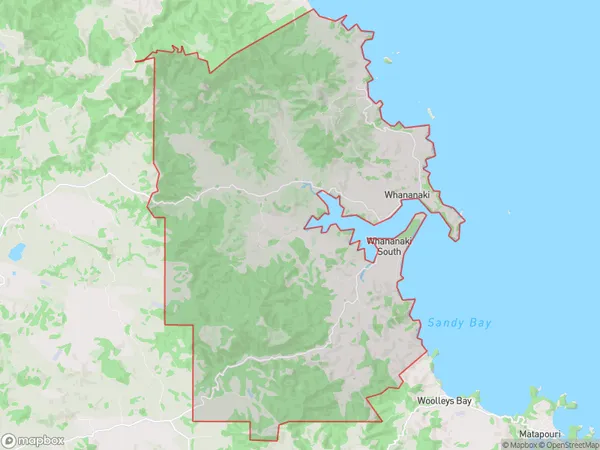 Whananaki, Northland Polygon Area Map