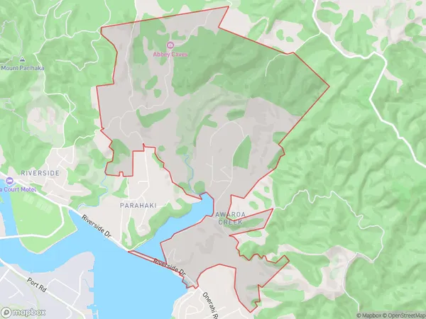 Abbey Caves, Northland Polygon Area Map