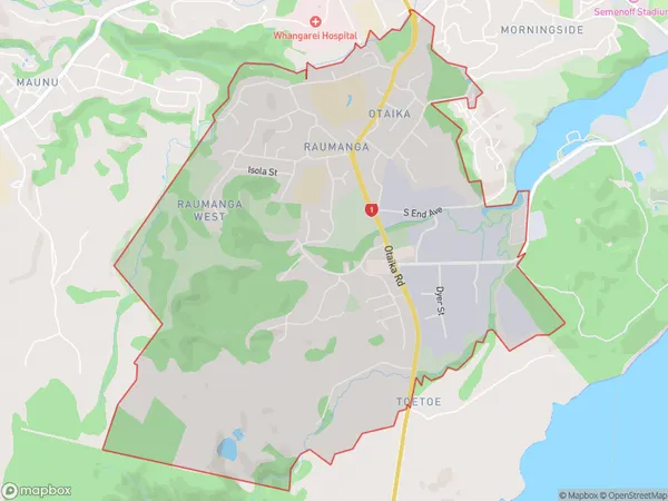 Raumanga, Northland Polygon Area Map