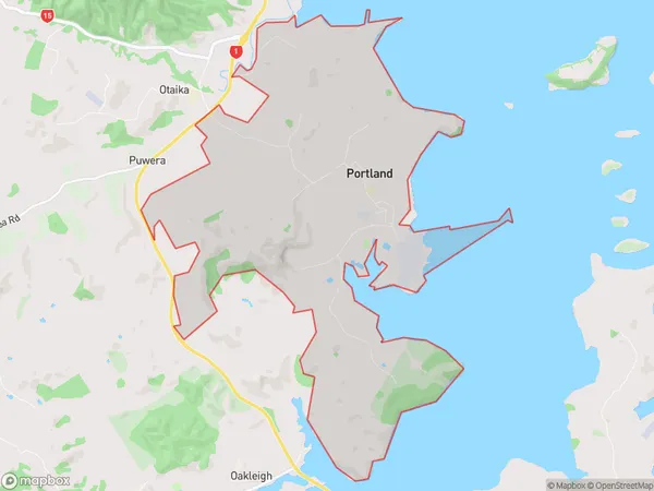 Portland, Northland Polygon Area Map