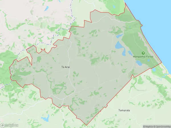 Te Arai, Auckland Polygon Area Map