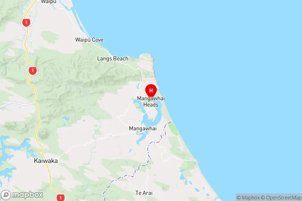 Mangawhai Heads,Northland Region Map