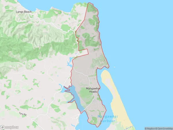 ZipCode 0541 Map for Mangawhai Heads