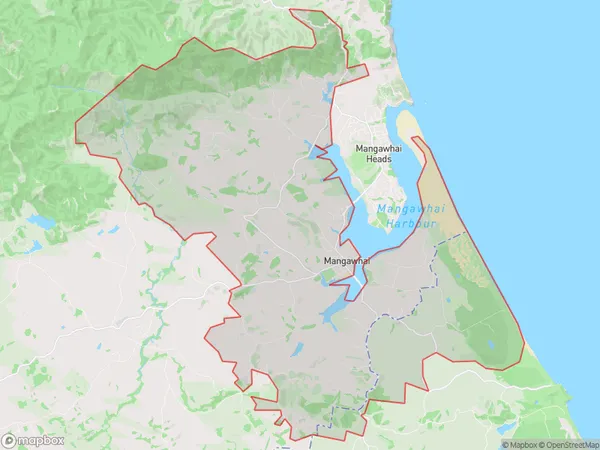 Mangawhai, Auckland Polygon Area Map