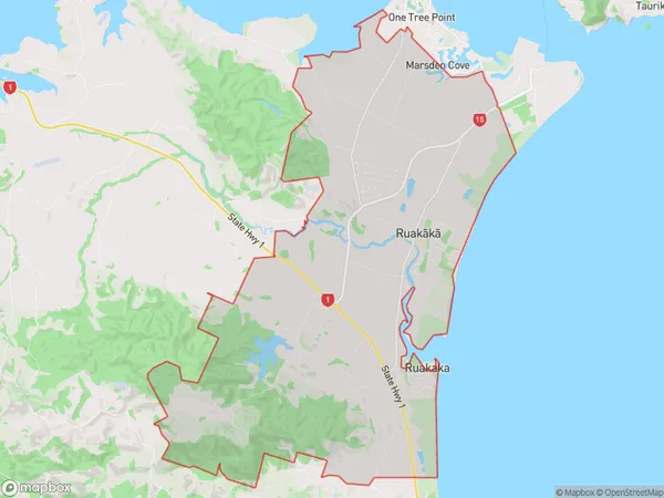 Ruakaka, Northland Polygon Area Map