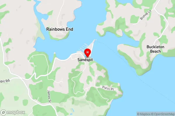 Sandspit,Auckland Area Map