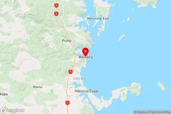 Waiwera,Auckland Region Map