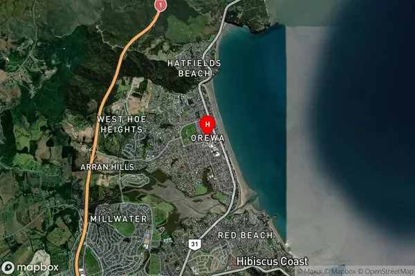 Orewa,Auckland Satellite Map