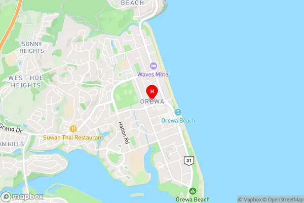 Orewa,Auckland Area Map