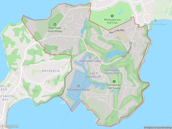 Gulf Harbour, Auckland Polygon Area Map