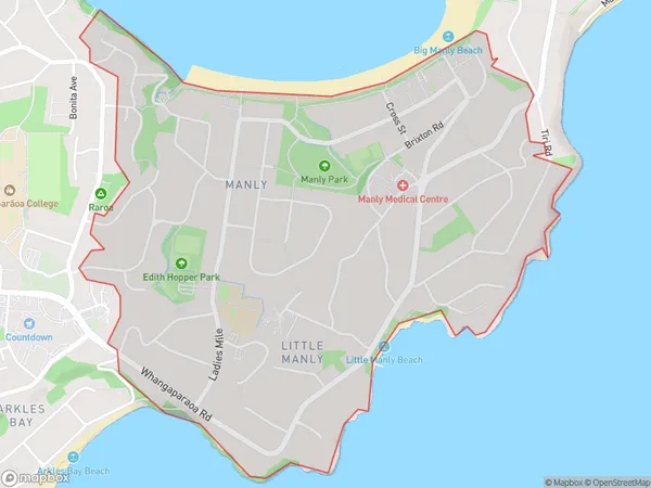 Manly, Auckland Polygon Area Map