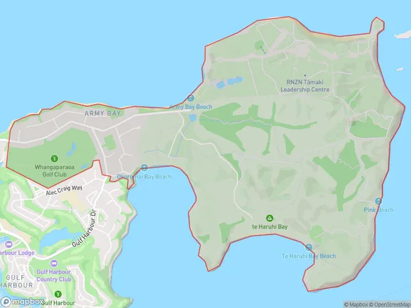 Army Bay, Auckland Polygon Area Map