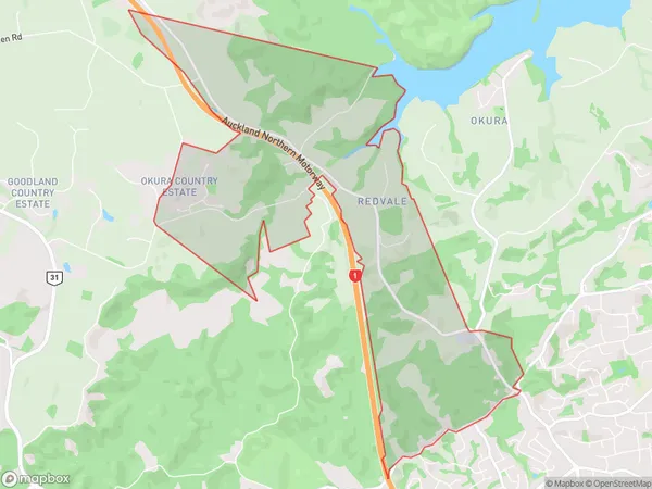 Redvale, Auckland Polygon Area Map