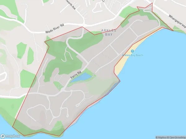 Arkles Bay, Auckland Polygon Area Map