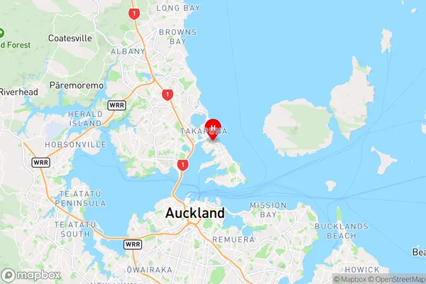 Hauraki,Auckland Region Map