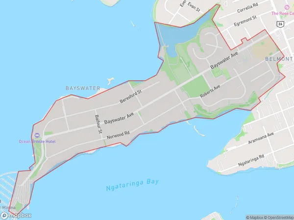 Bayswater, Auckland Polygon Area Map