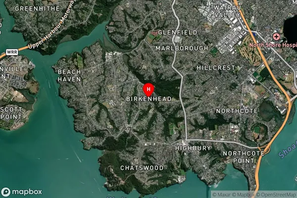 Birkenhead,Auckland Satellite Map