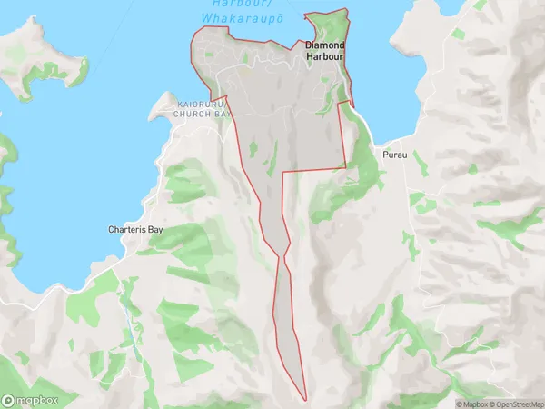 Diamond Harbour, Canterbury Polygon Area Map