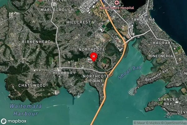 Northcote,Auckland Satellite Map