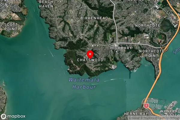 Chatswood,Auckland Satellite Map