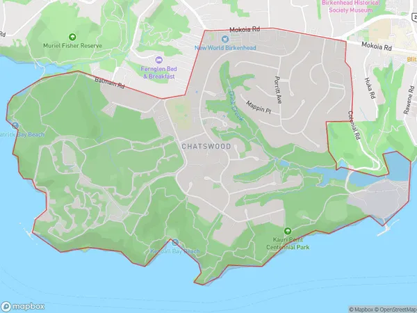 Chatswood, Auckland Polygon Area Map