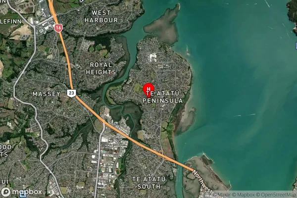 Te Atatu Peninsula,Auckland Satellite Map