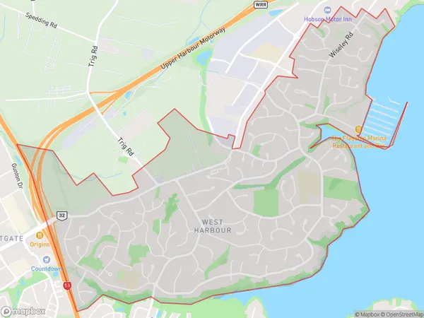 West Harbour, Auckland Polygon Area Map