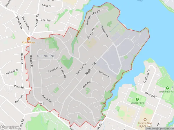 Glendene, Auckland Polygon Area Map