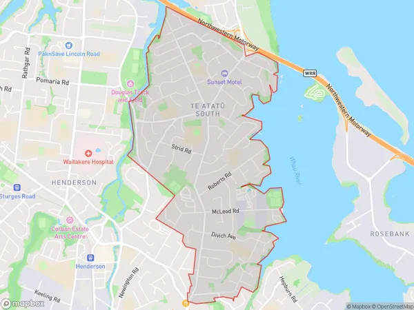 Te Atatu South, Auckland Polygon Area Map