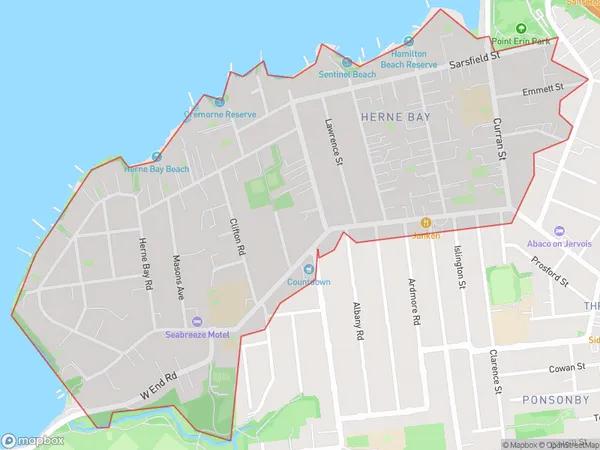 Herne Bay, Auckland Polygon Area Map