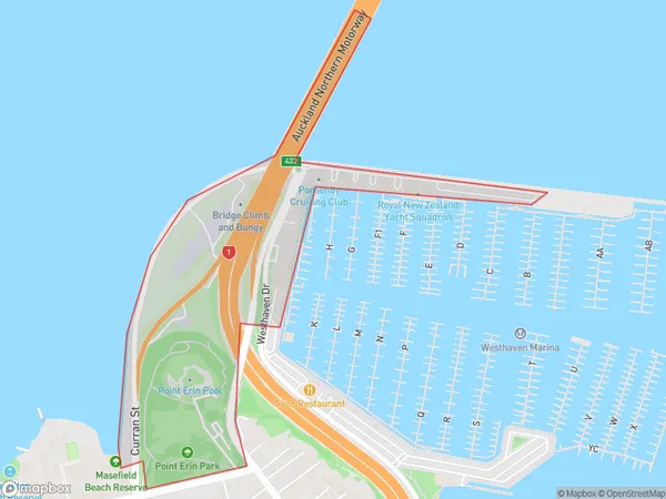 Westhaven, Auckland Polygon Area Map