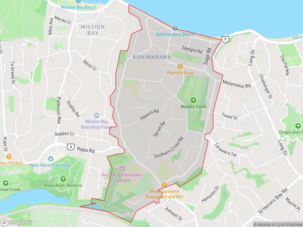 Kohimarama, Auckland Polygon Area Map