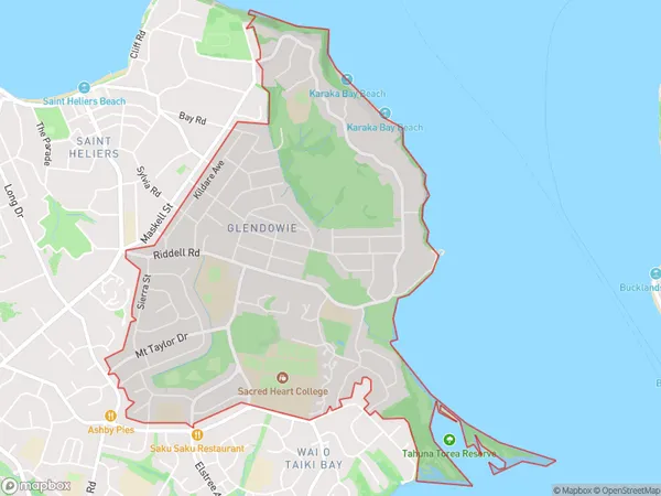 Glendowie, Auckland Polygon Area Map