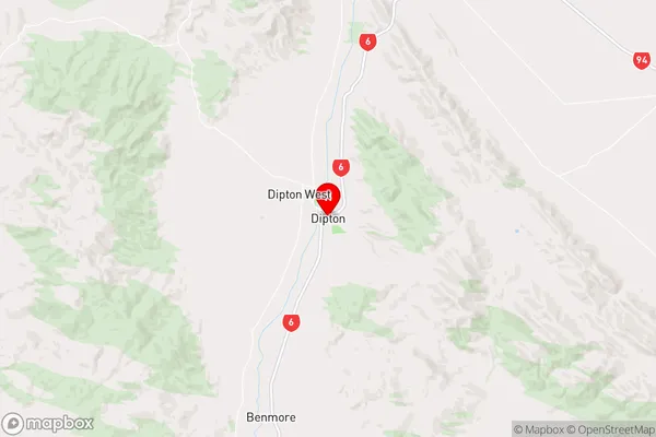 Dipton,Southland Region Map