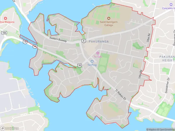 Pakuranga, Auckland Polygon Area Map