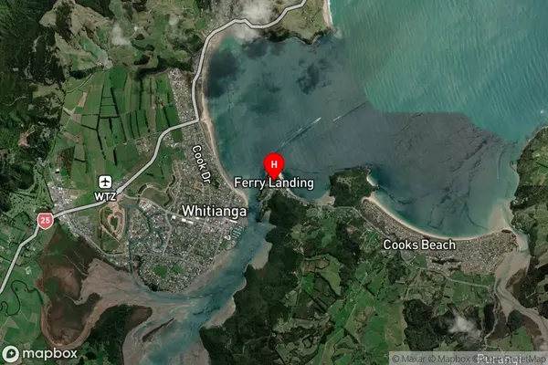 Ferry Landing,Waikato Satellite Map