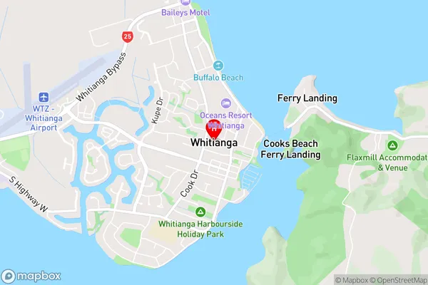 Whitianga,Waikato Area Map