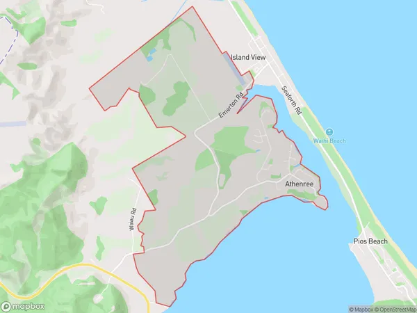 Athenree, Bay of Plenty Polygon Area Map