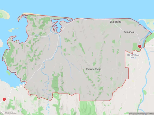 Waiotahe, Bay of Plenty Polygon Area Map