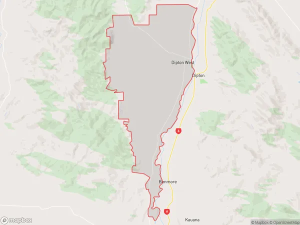 Dipton West, Southland Polygon Area Map