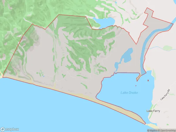 Ocean Beach, Southland Polygon Area Map