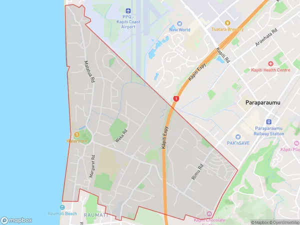 ZipCode 5255 Map for Raumati Beach