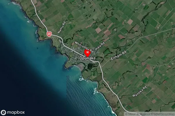 Opunake,Taranaki Satellite Map