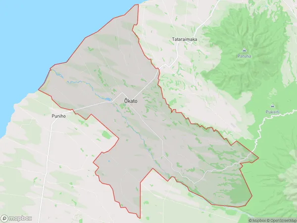 Okato, Taranaki Polygon Area Map