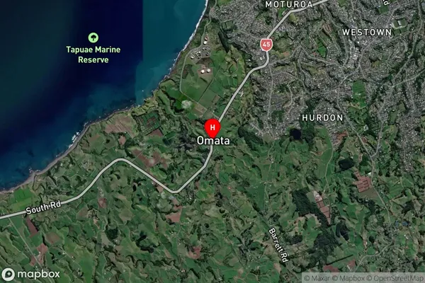 Omata,Taranaki Satellite Map