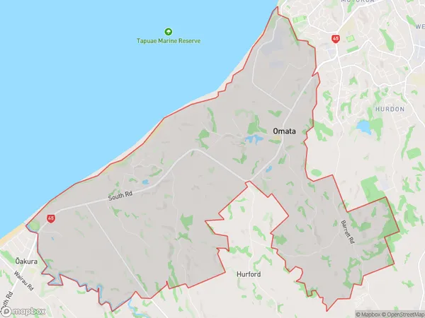 Omata, Taranaki Polygon Area Map